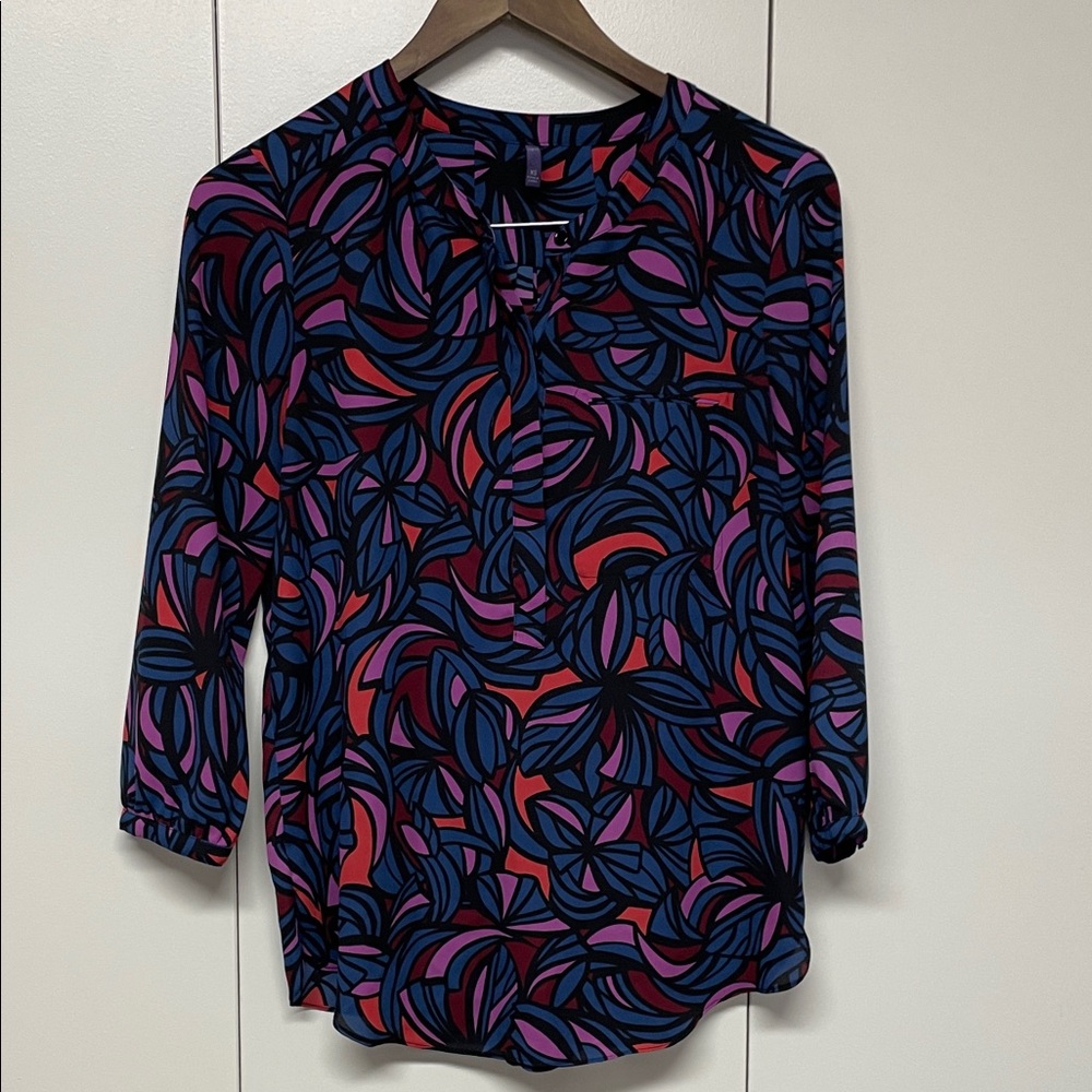 NYDJ Multicolor Abstract Blouse